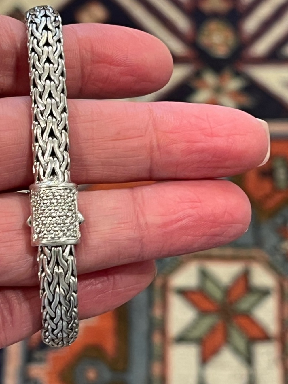 John Hardy sterling  silver and diamond bracelet